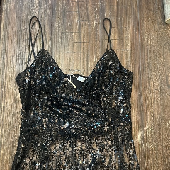 Ramy Brook Leanne Sequin Sleeveless Midi Dress Black Size 8 NWT - Picture 4 of 11